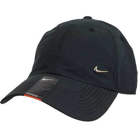 nike cap metal swoosh logo schwarz silber